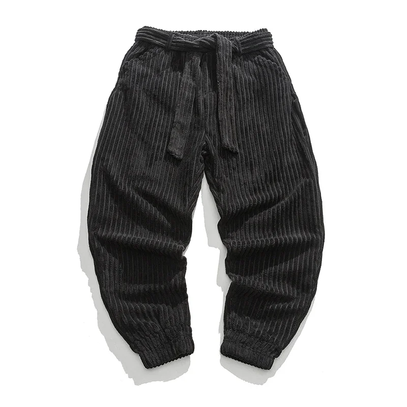 2025 ใหม่ฤดูใบไม้ร่วงฤดูหนาวผู้ชาย Corduroy Harajuku กางเกงผู้ชาย Harem กางเกงแฟชั่นหนา Sweatpants ผู้หญิงสบายๆ Tro