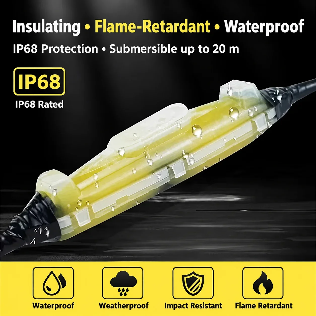 Outdoor 1kv Glue Filled Waterproof Junction Box IP68 Street Lamp Buried Submersible Pump Underwater Wire Waterproof Junction Box image 3