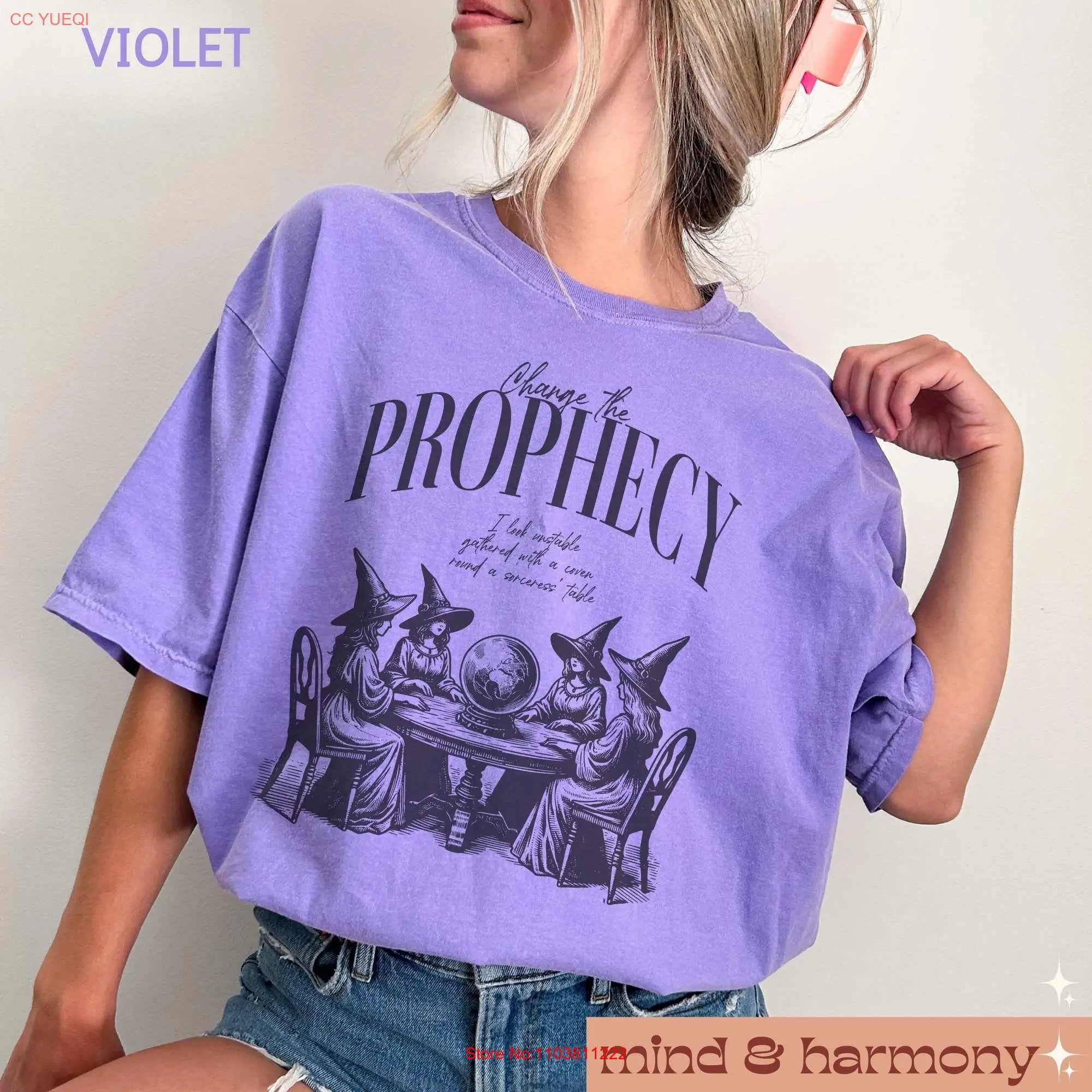 Coven Prophecy Comfort Color T Shirt Summer ConcerT Trendy Halloween Oversize Witch Swift Fan Poet Merch Tortured Top