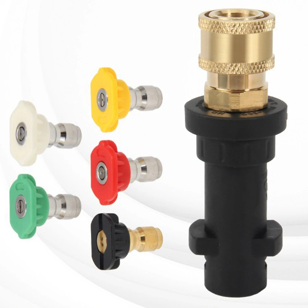 High-pressure Car Wash Water Gun Connector 1/4 Quick-connect Conversion Connector Cleaning Machine Accessories Karcher K2-K3