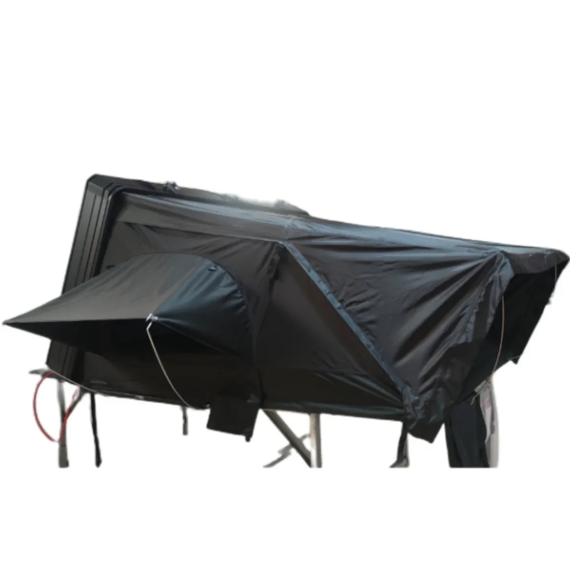 2024 Outdoor 4 Person  Side Fold Out 2XL Hard Shell Aluminum Rooftop Tents Side Opening Hybrid Roof Top Tent With Rack