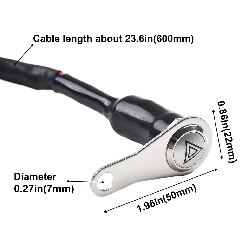 O comprimento do fio da motocicleta para montagem no guidão pode ser usado como luz LED Indicador Botão de retorno manual ON OFF com indicador