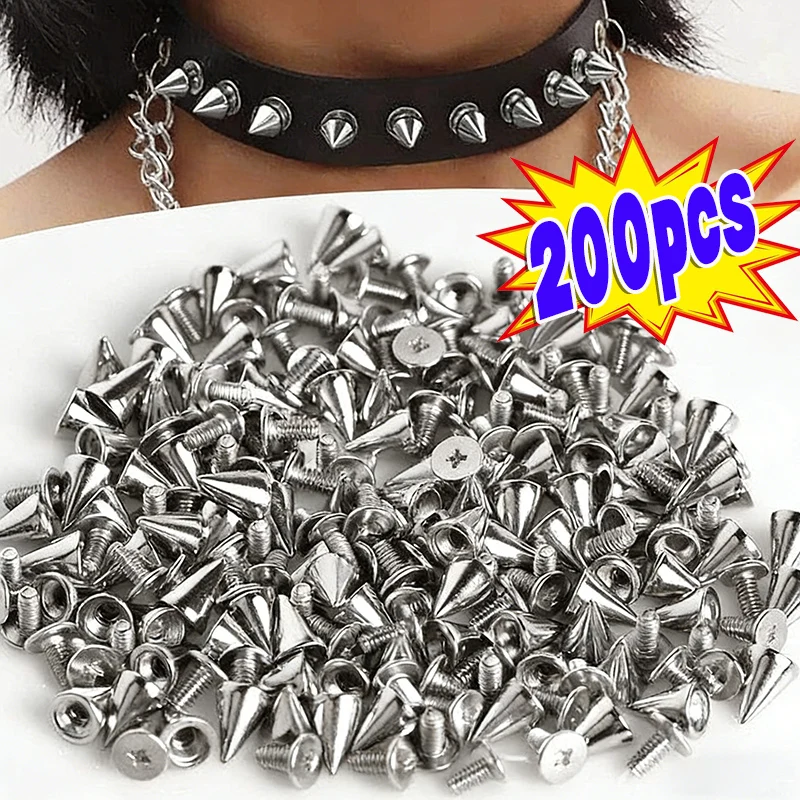 Silver Cone Studs and Spikes Metal Double Cap Rivets Stud Round Nail Rivet DIY Clothes Shoes Bag Clothing Accessories