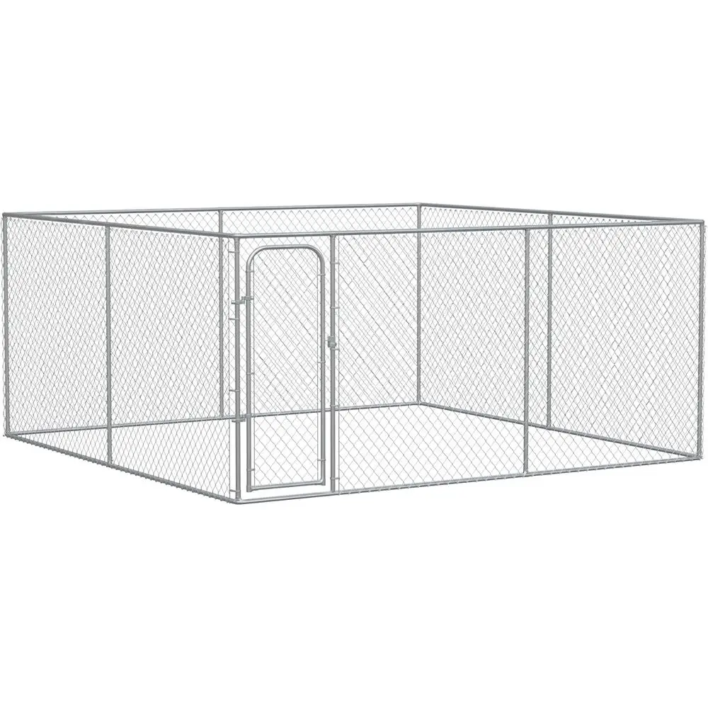 

Large Dog Kennel Outside, Heavy Duty Dog Cage, Outdoor ence Dog Run with Galvanized Chain Link, Secure Lock, 13.1' x 13.1' x 6'