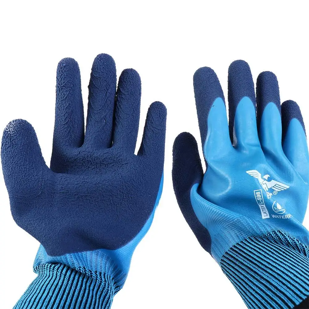 Double Layer 1 Pair Fishing Garden Outdoor Sport Construction Engineering Work Gloves Industrial Gloves Safety Latex Gloves