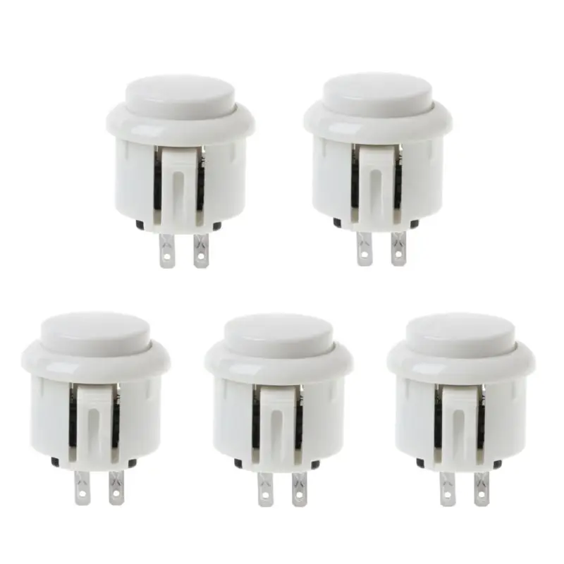 5pcs/set 24mm Arcade Game Round Button Built-in Small Micro Switch DIY Arcade Controller for  Jamma Mame