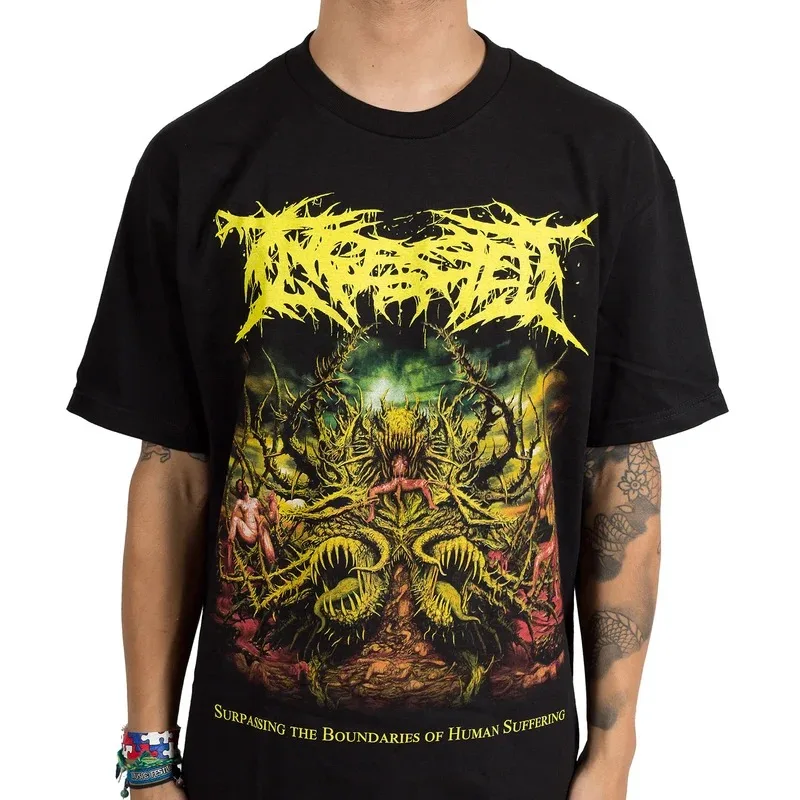 Ingested Metal Band Dark Monster Creature Print T Shirt Horror Metal Style Unisex Daily T Shirt