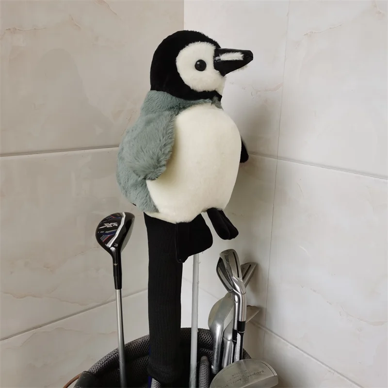 Penguin golf wood headcovers plush 460cc driver fairway woods head covers large stock Drop shipping