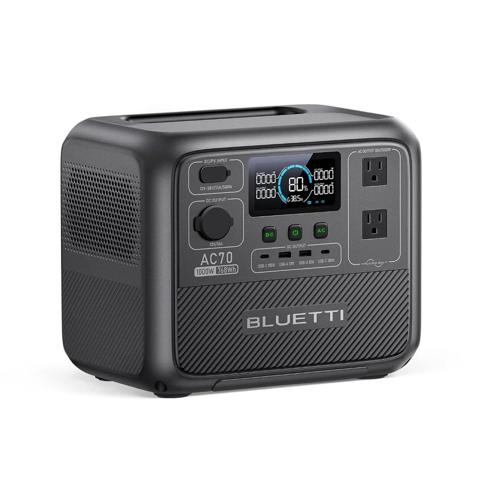 Portable Power Station 768Wh 1000W LFP Battery, 2000W Power Lifting, 45 Min Fast Charge, 20ms UPS, Emergency Backup , Custom