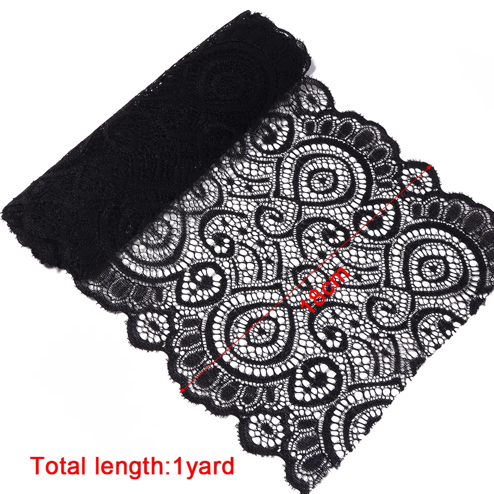 1yard/lot 18cm Wide Polyester  - Elastic Lace Trim recension och pris