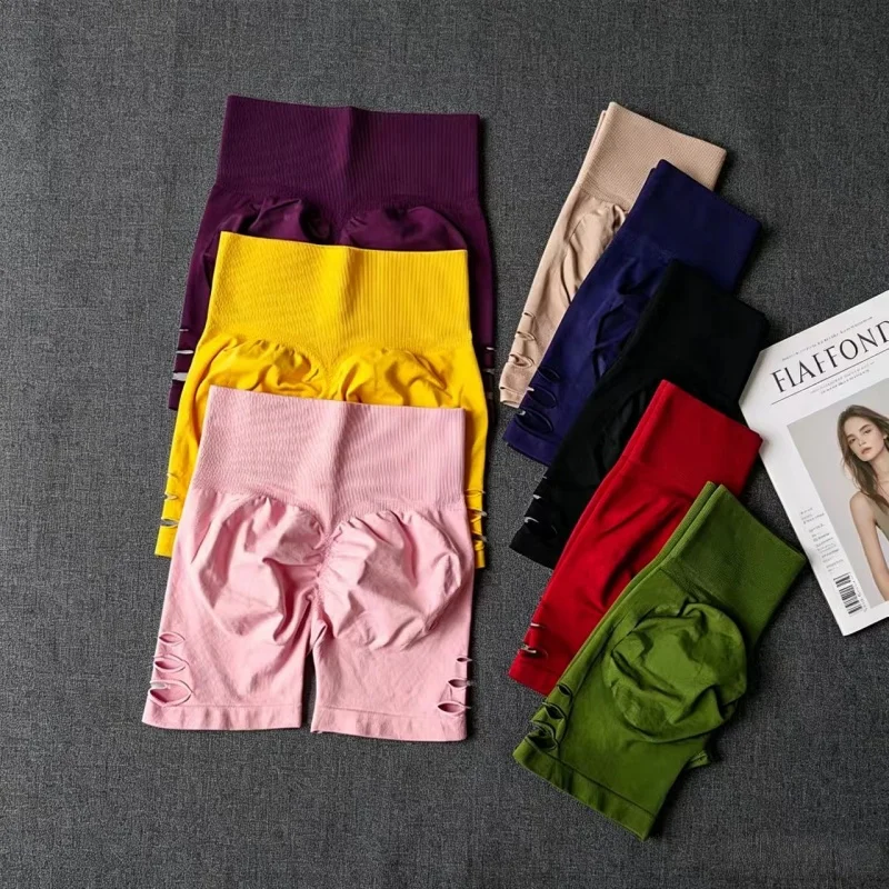 Women High Waist Peach Butt Lifting Yoga Shorts Tummy Control Slim Fit Cycling Leggings Breathable Summer Workout Sports Pants
