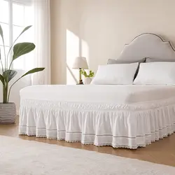Korean-style French-style Hollow Lace Bed Skirt Cross-border New Bedspread Single-piece Foreign Trade Elastic Bed Bedskirt