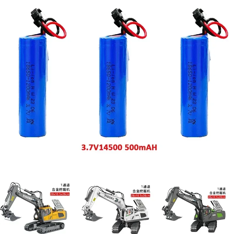 1: 20 Tracked Remote Control RC Excavator Dump Battery Truck Bulldozer Spare Parts 3.7V 500Mah 1200Mah Battery