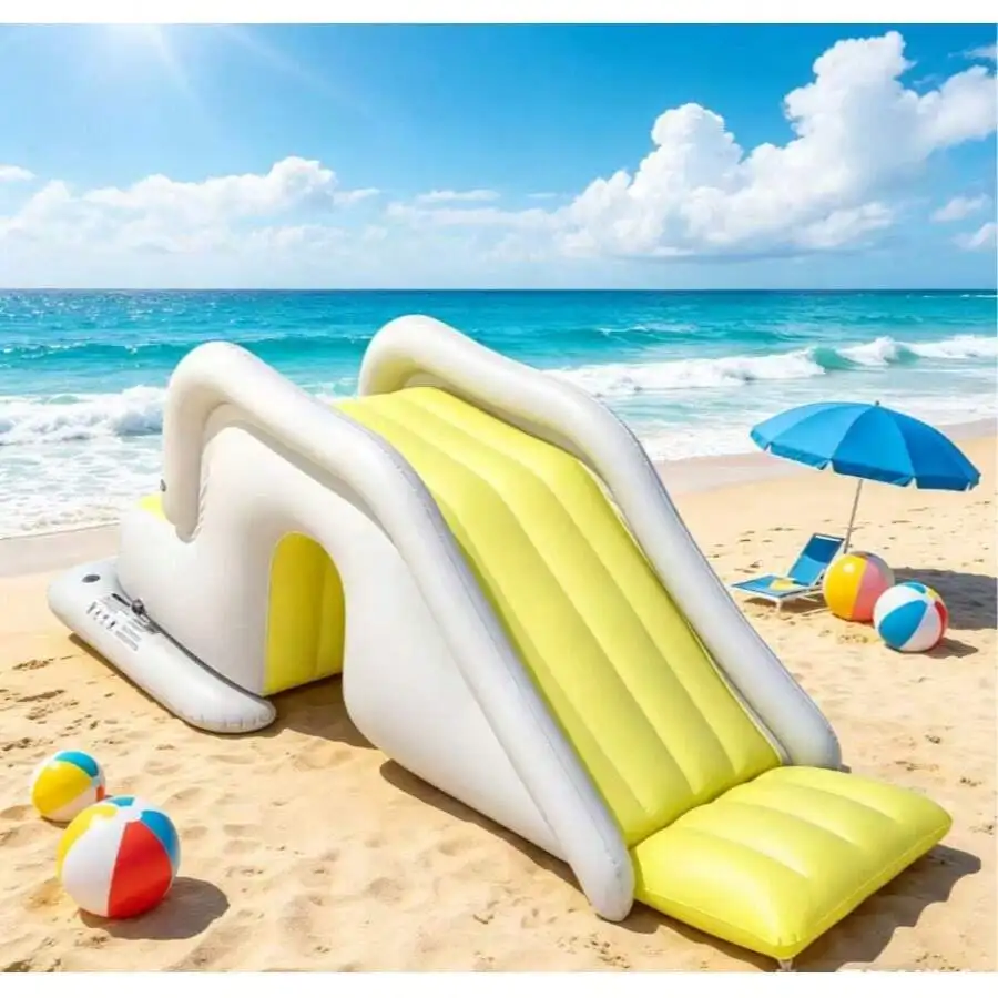 Inflatable pool accessory large slide, anti-rollover water slide, suitable for use with multiple pool sizes