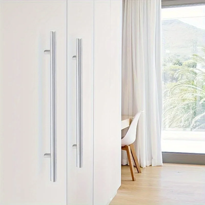 30Pcs Brushed Nickel SS T-Handles - Modern Durable Cabinet Hardware, Easy Grip, Anti-Corrosion for Kitchen/Office/Commercial