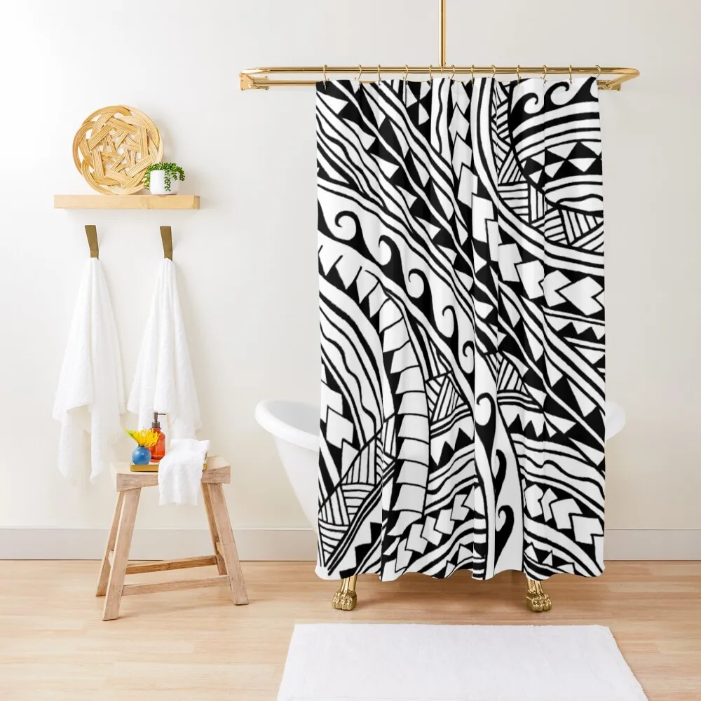 

Hand drawn polynesian tribal Shower Curtain Shower Set For Bathroom Bathroom For Shower Cover Curtain
