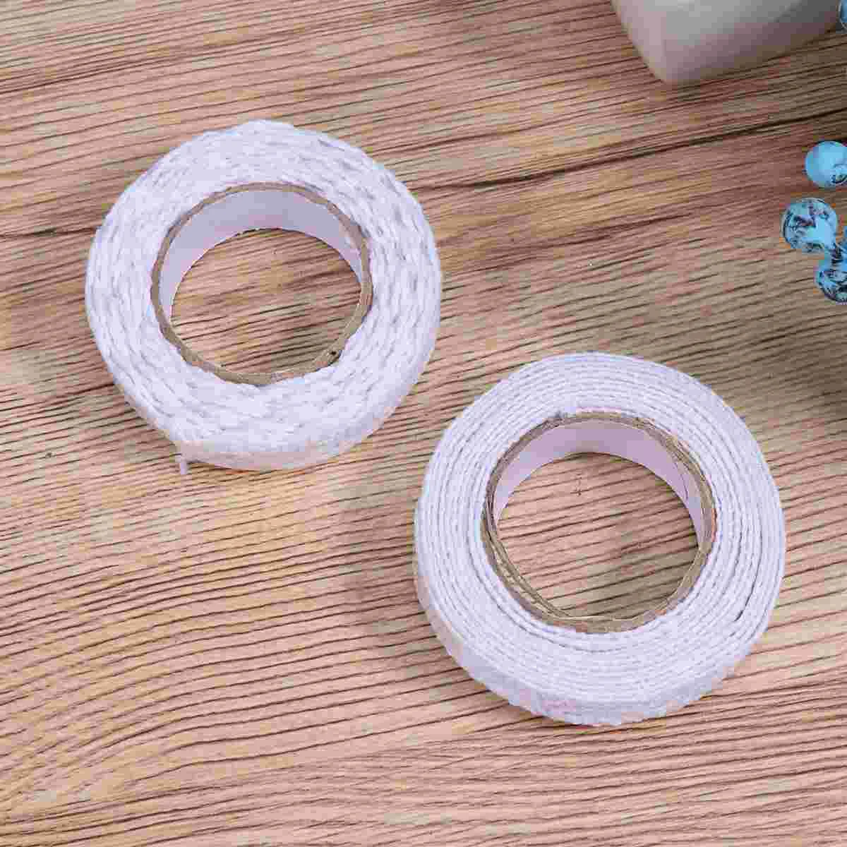 2 Pcs Sticky Craft Ribbon Crochet Vintage Masking Decorative Tape Scrapbooking Crafts Adhesive Lace Trim Bride