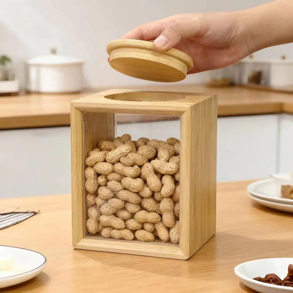 Large Capacity Storage Jar Dustproof Lid Clear Fruit Dry Goods Nuts Grain Cereal Seasoning Tea Leaf Container Storage Box  90%