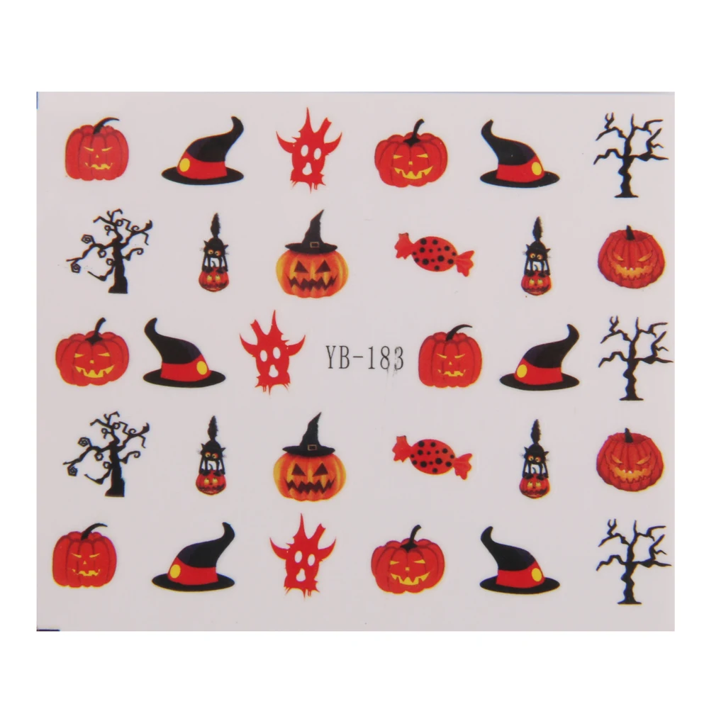 1 시트 3D 혼합 네일 스티커 팁 매니큐어 물 전송 데칼 장식 디자인