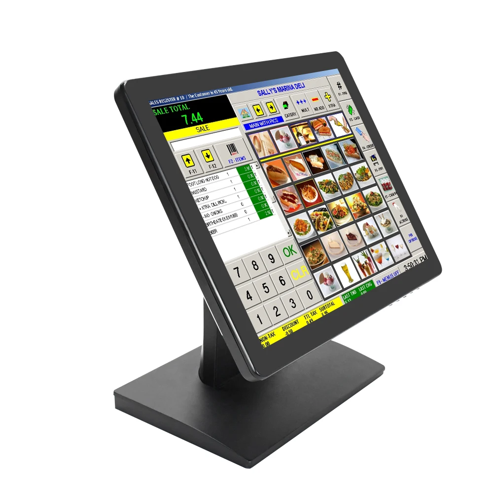 

New 15 Inch Industrial Monitor Display with 10 Touch Points Flat POS System Frame Promotion