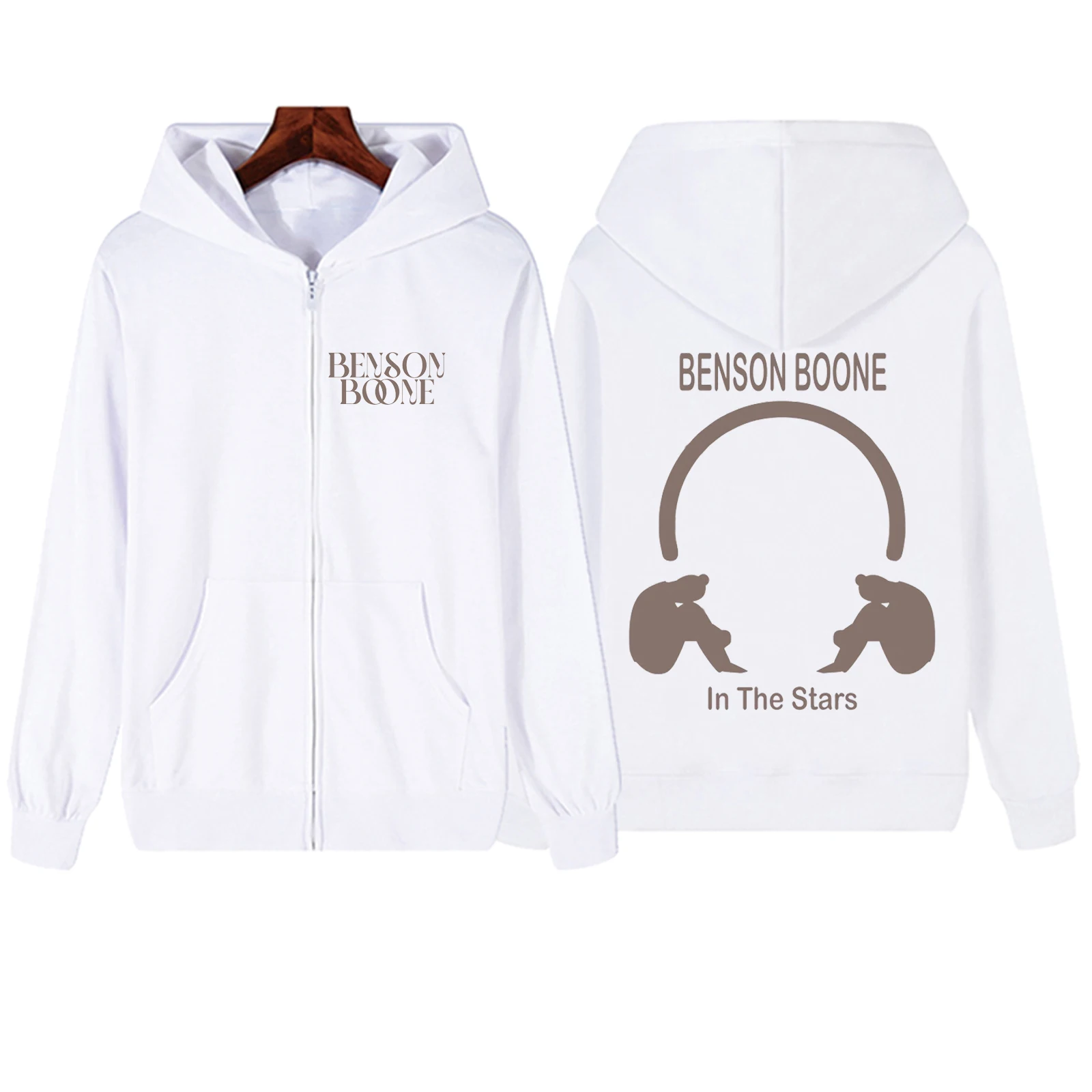 Fireworks & Rollerblades Benson Boone  2024 Zipper Hoodie Harajuku Pullover Tops Streetwear Music Fans Gift V-Neck Sweatshirts