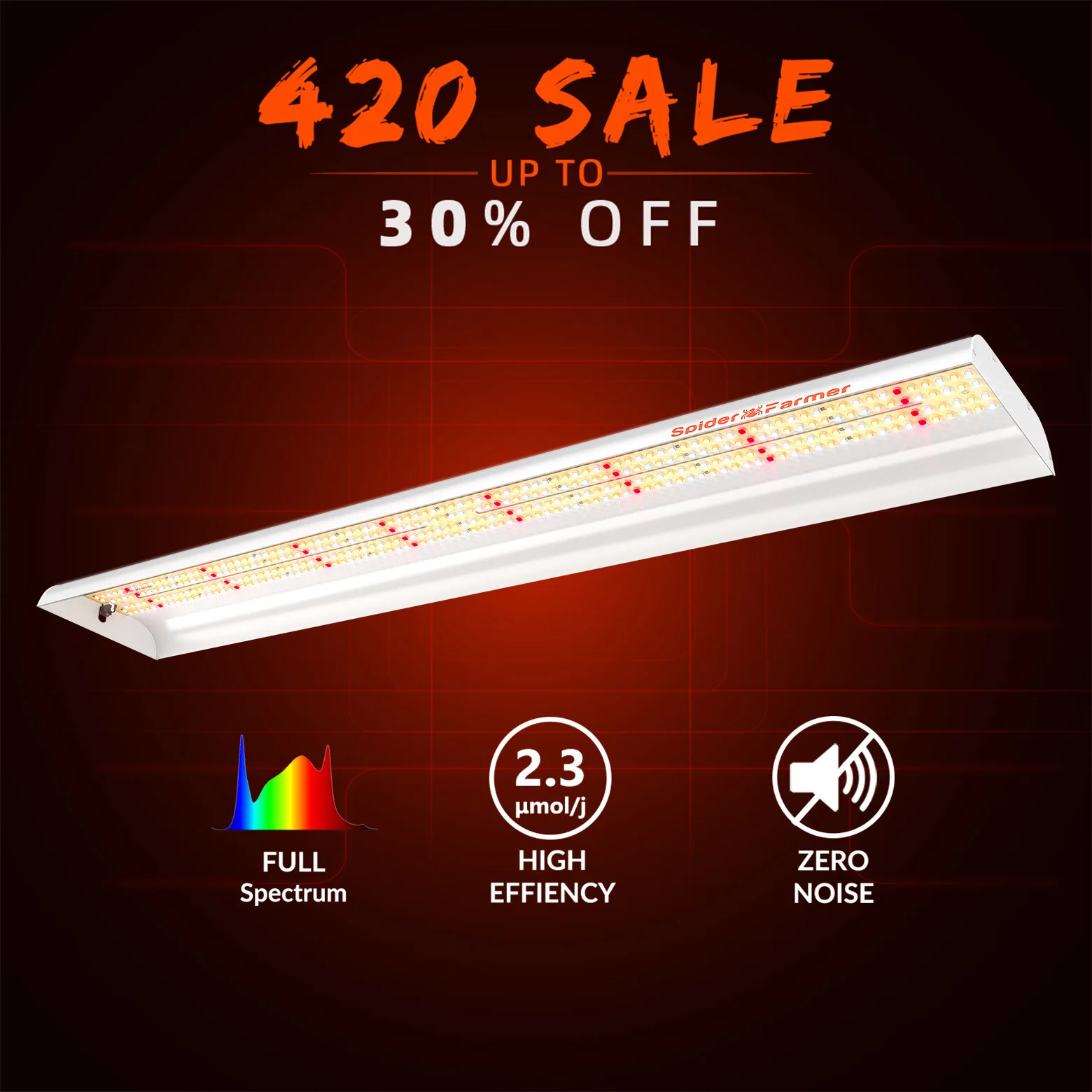 

Spider Farmer SF600 74W LED Light Strip Sunlike Full Spectrum For Seedling Veg Bloom Flower Plants Indoor Hydroponics