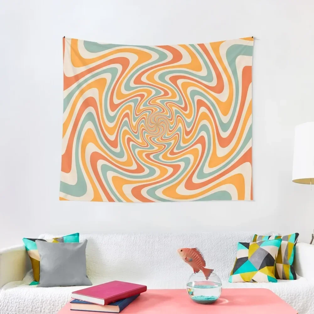 

Retro Swirl 70s Tapestry Room Ornaments Room Decoration Aesthetic Cute Decor Decorative Wall Tapestry