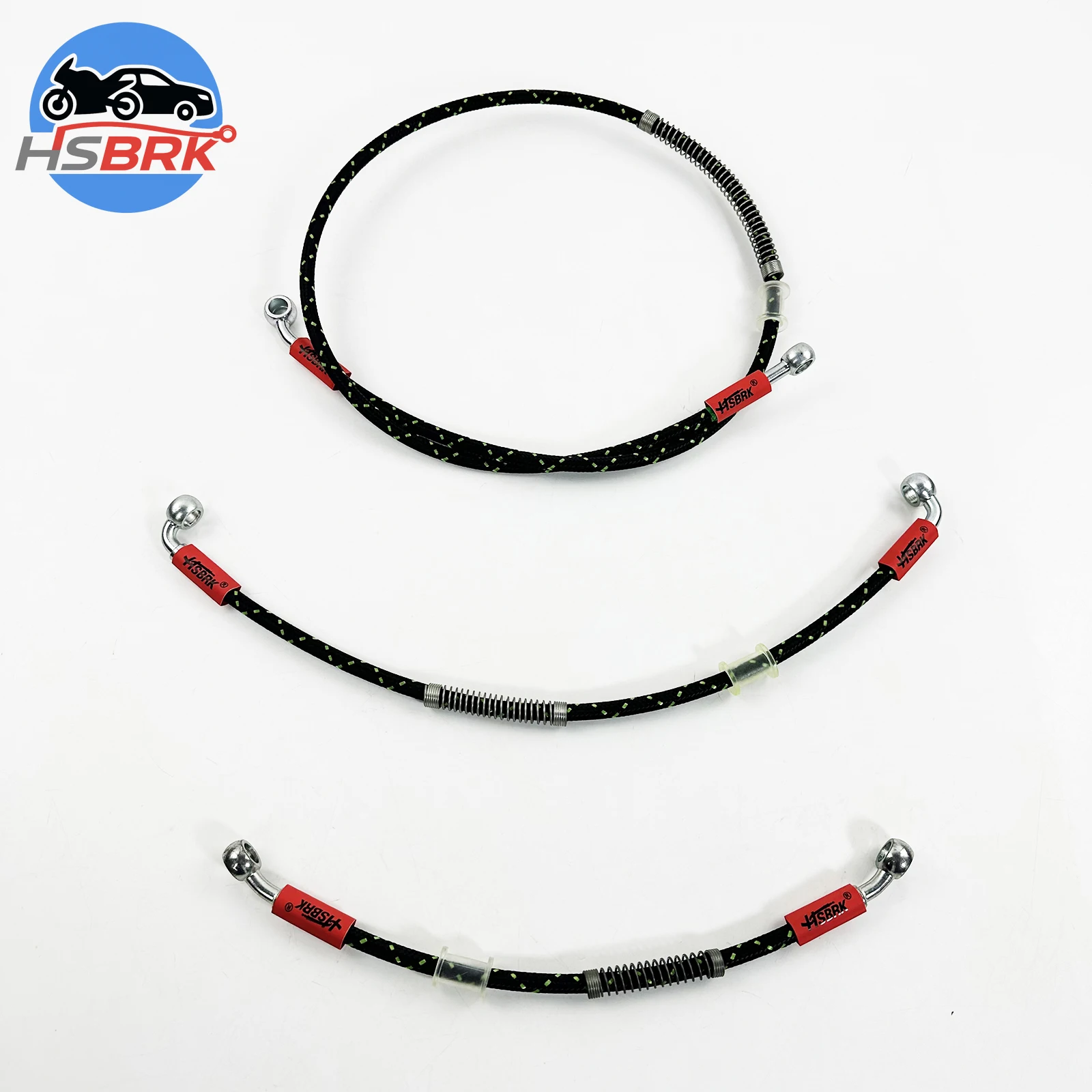 10-200CM BlackYellow M10 Stainless Steel Braided Nylon Brake Hose Motorcycle Car Modification Hydraulic Brake Line