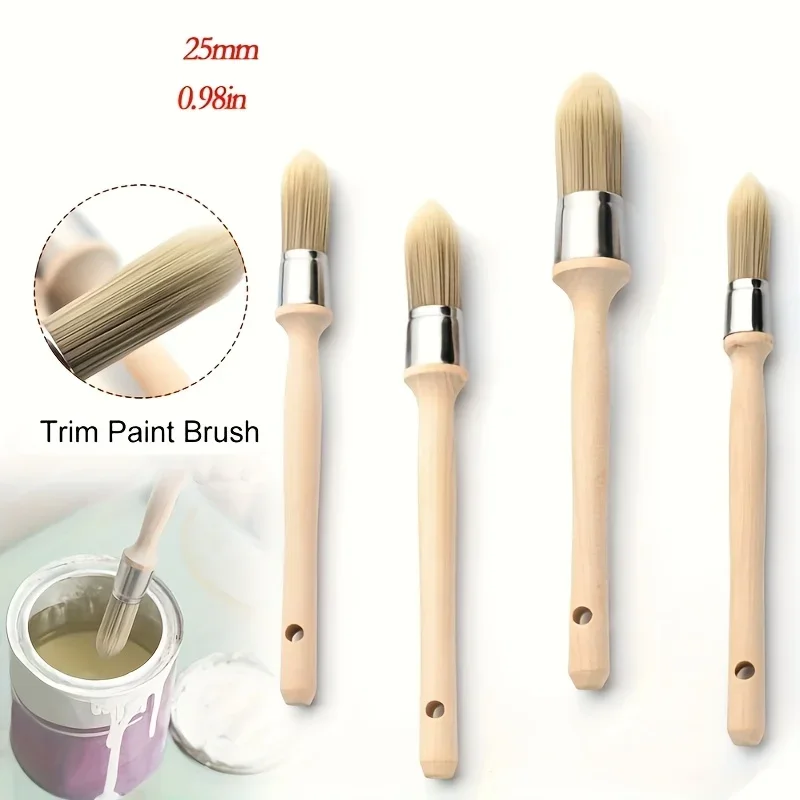 1pc Trim Paint Brush, Edge Painting Tool, Trim Painting Brush with Wood Handle, Trim Brush for Window Floor Ceiling Stair