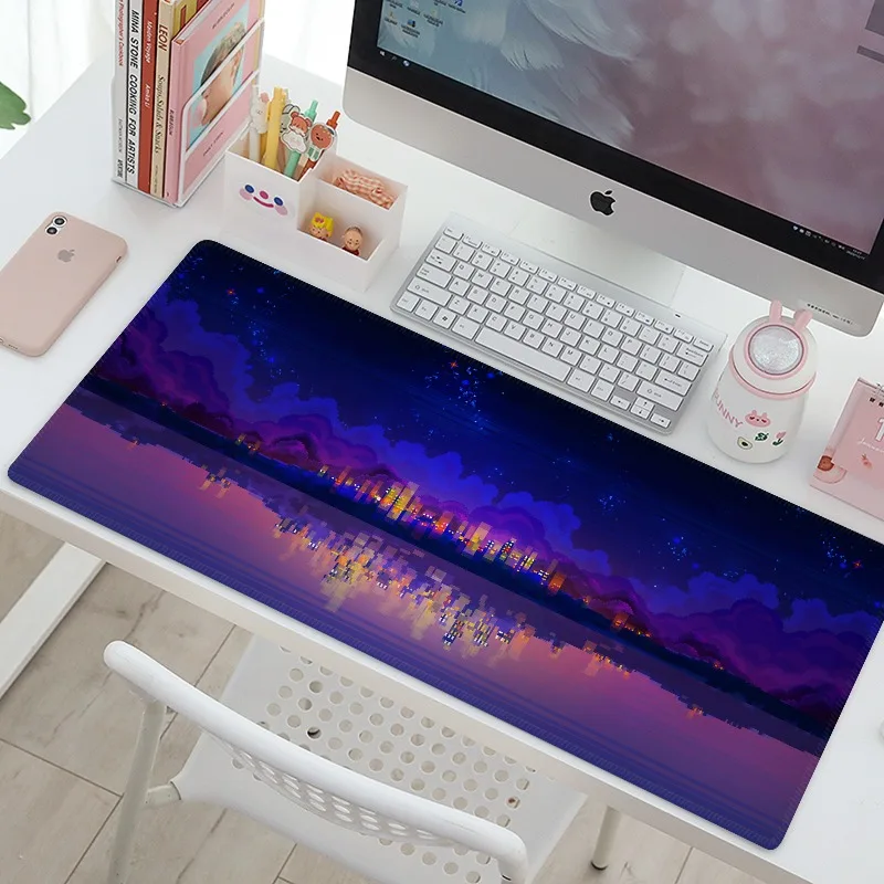 

Анимированный коврик для мыши с пейзажным дизайном, увеличенный размер, для киберспорта, компьютерный аксессуар, для офиса, настольный коврик, коврик для клавиатуры