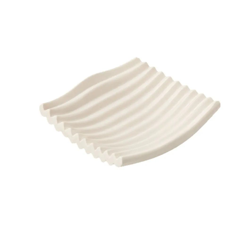 New 3D Printed Wavy Soap Dish Draining Modern Wavy Creative Soap Tray Minimalist Design Vanity Decor Tray Bathroom