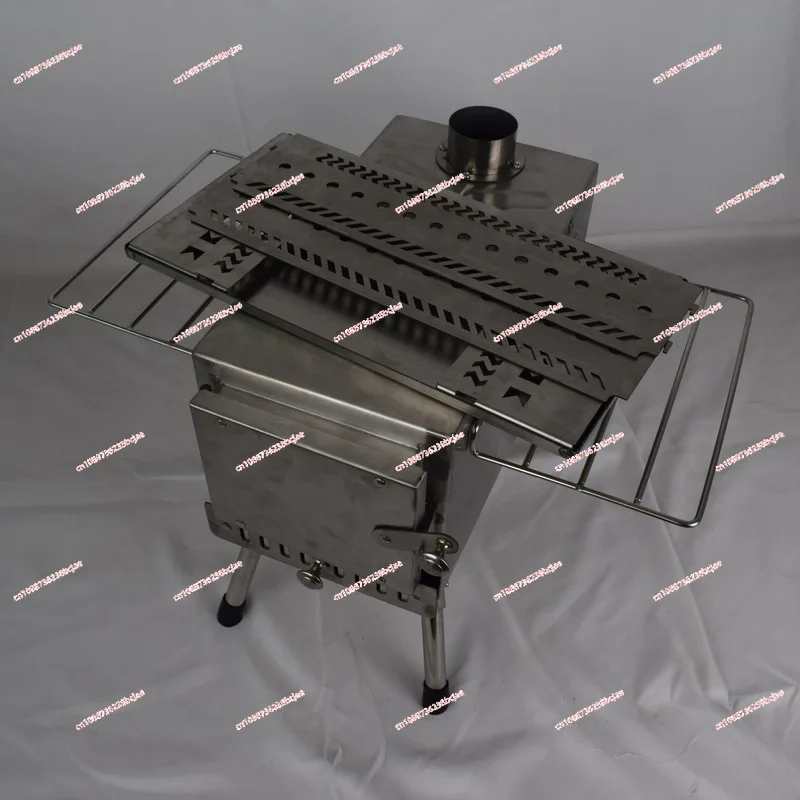 Stainless steel sauna stove picnic camping tent wood burning stove household folding portable wood stove