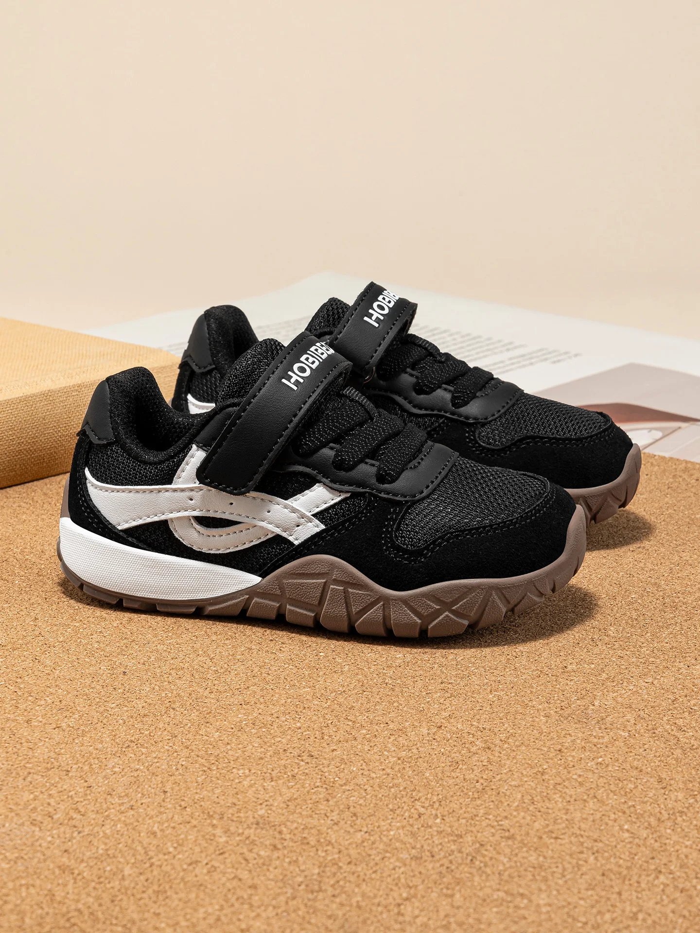 HOBIBEAR Wander-Sneaker für Kleinkinder mit breiter Zehenbox, Kunstleder-Mesh-Gehschuhe, Trekking-Outdoor-Laufschuhe mit Klettverschluss – Detail 14