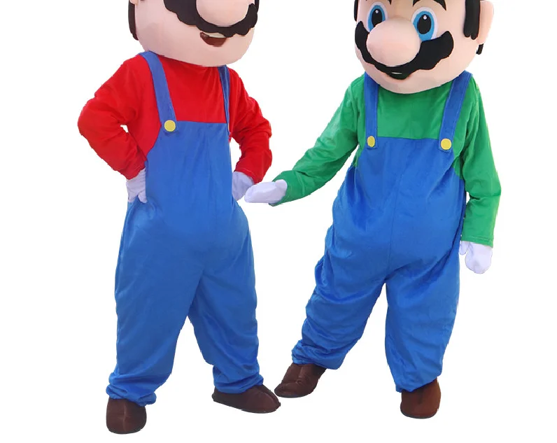 Disfraz de Mascota de Fontanero Blue Boy para Adulto, Muñeco de Dibujos Animados Andante, Ropa de Princesa Peach para Halloween, Actuaciones, Fiestas y Promoción de Eventos