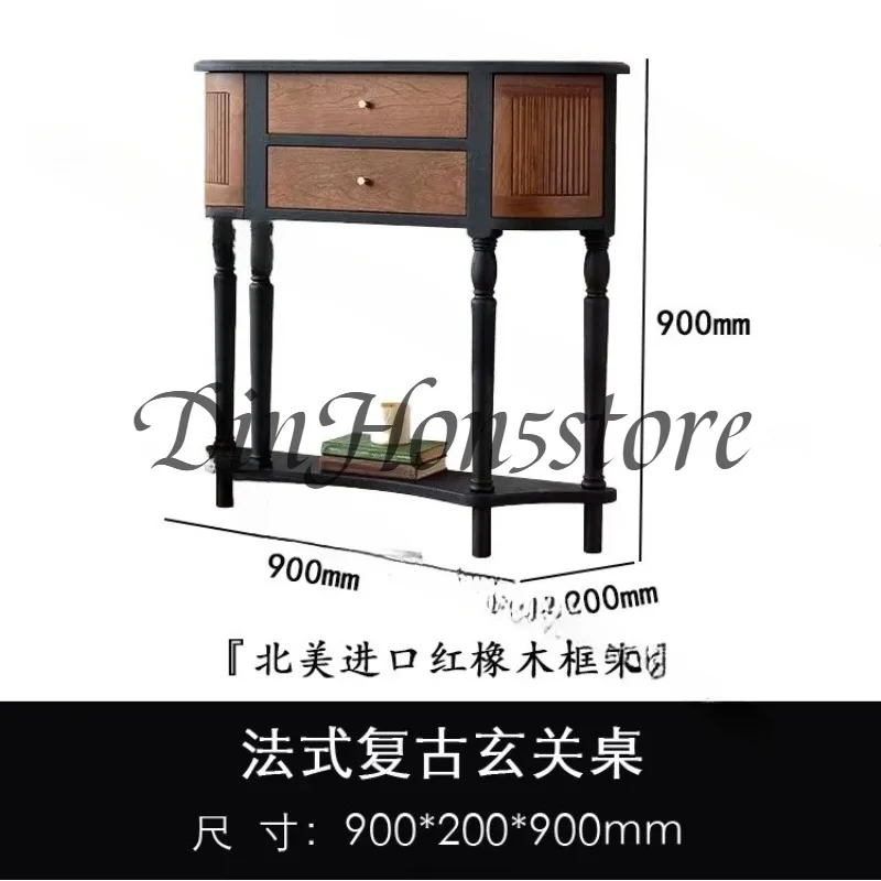 Entrance cabinet, living room is very narrow against the wall, solid wood semicircular entrance table, decorative side cabinet