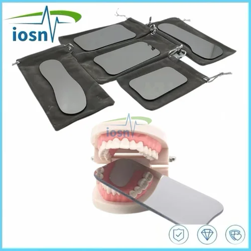 Espejos fotográficos intraorales de ortodoncia Dental, espejos de cristal de rodio de 2 caras, doble cara para dentista, 1 Uds./5 uds.