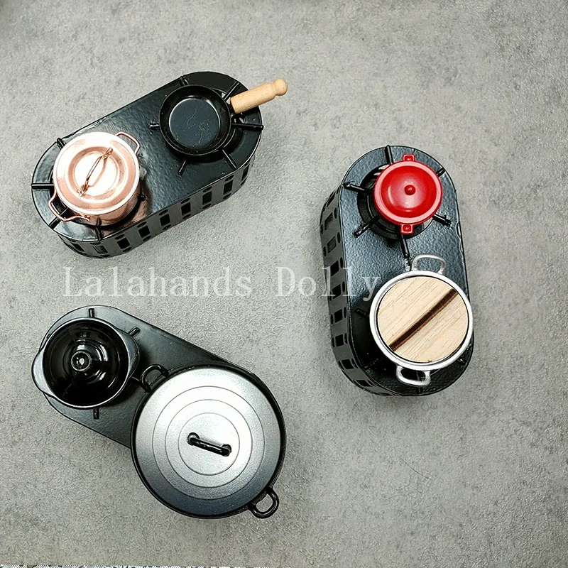 

Dollhouse Mini Alloy Hearth/Gas burner/Pan/Pot Set Miniature Play Kitchen Toys Model for Dollhouse Kitchen Furniture Accessories