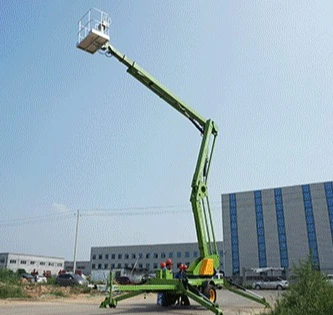 Compact Structure Folding Curved Arm Lift Articulated Platform Lift Electrical Boom Lift 11.3m Working Height 200kg Capacity