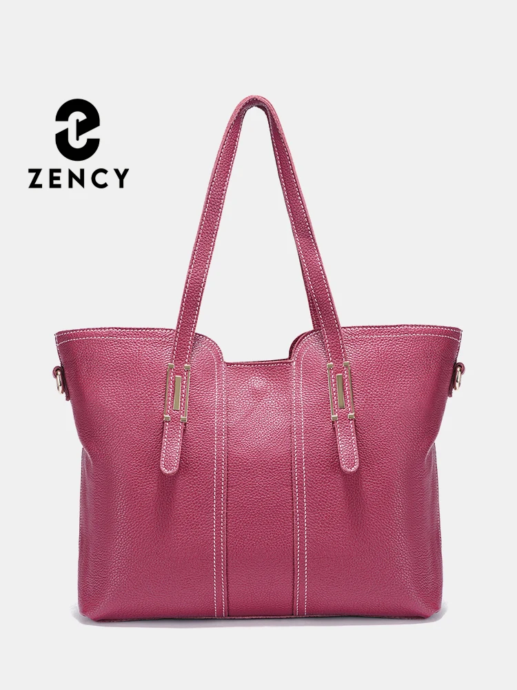 

Zency 100% Genuine Leather Handbag Large Capacity Women Shoulder Bag Retro Tote Purse High Quality Hobos Shopper Bags Crossbody