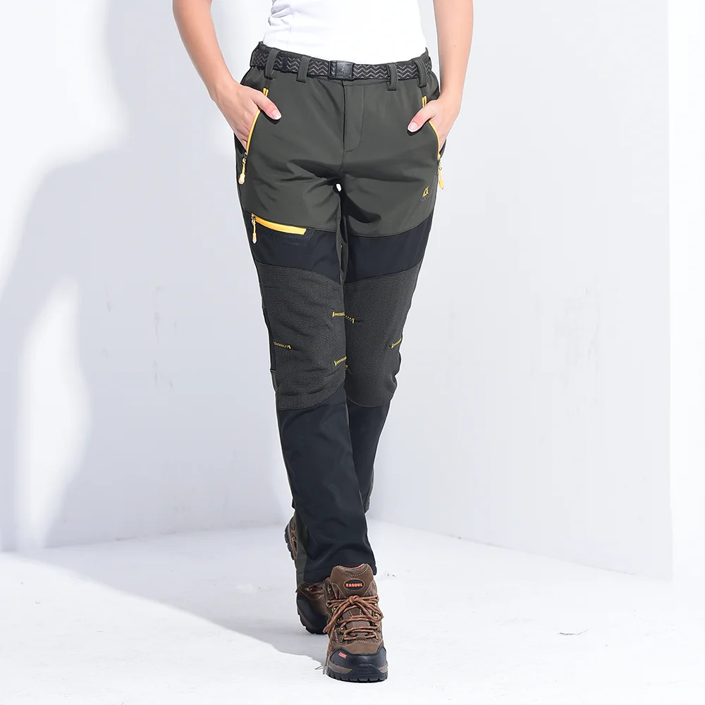 Thick Warm Fleece Winter Pants for Women, Waterproof, Hiking, Trekking, Camping, Skiing, Soft Shell Pants, Windproof Trousers