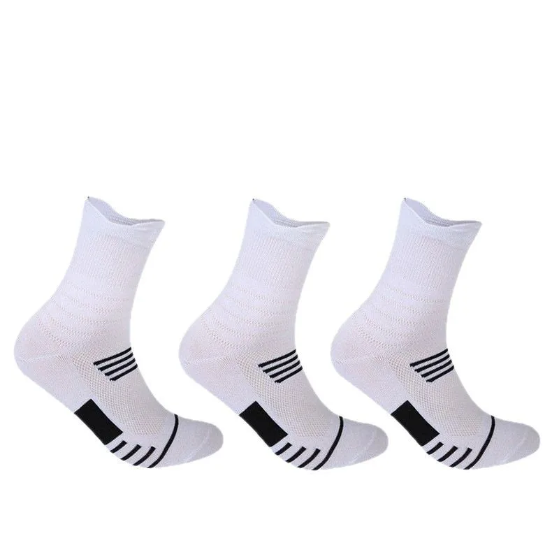 3 pary męskich klasycznych skarpet załogowych, unisex, sportowe skarpety męskie do biegania, koszykówki, antypoślizgowe, oddychające skarpety męskie na zewnątrz