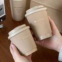 25pcs Snow Colored Coffee Cup Milk Tea Cups Disposable Paper Cups with Lids Restaurant Supplies Holiday Party Drinking Utensils