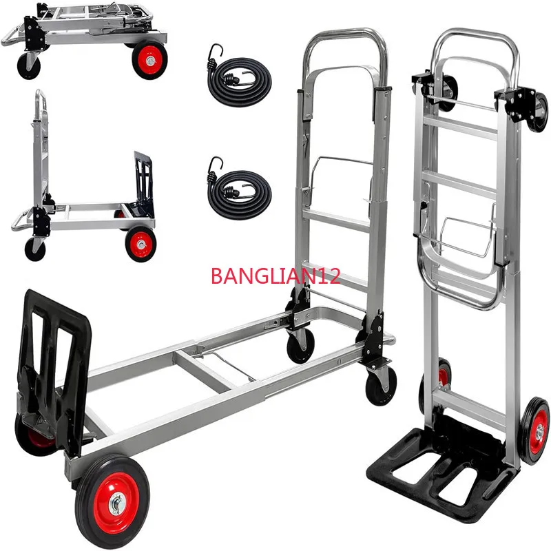 

Multifunctional trolley folding flatbed truck, truck handling trolley portable small trailer