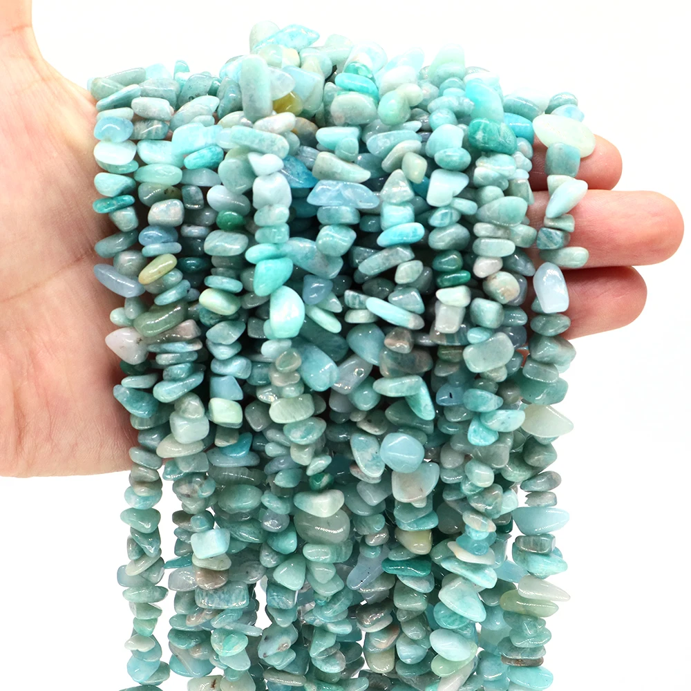 Perles de gravier à forme libre irrégulière, 5-8mm, pierre naturelle, Amazonite bleue, pour la fabrication de bijoux, artisanat, accessoire de Bracelet et de collier à faire soi-même