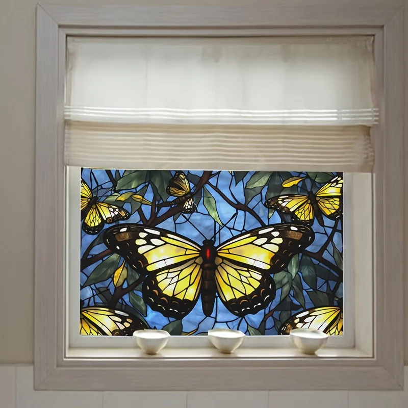 Birds Butterflies Privacy Window Electrostatic Stickers Removable Glass Static Cling Decals Home Decoration Privacy Film
