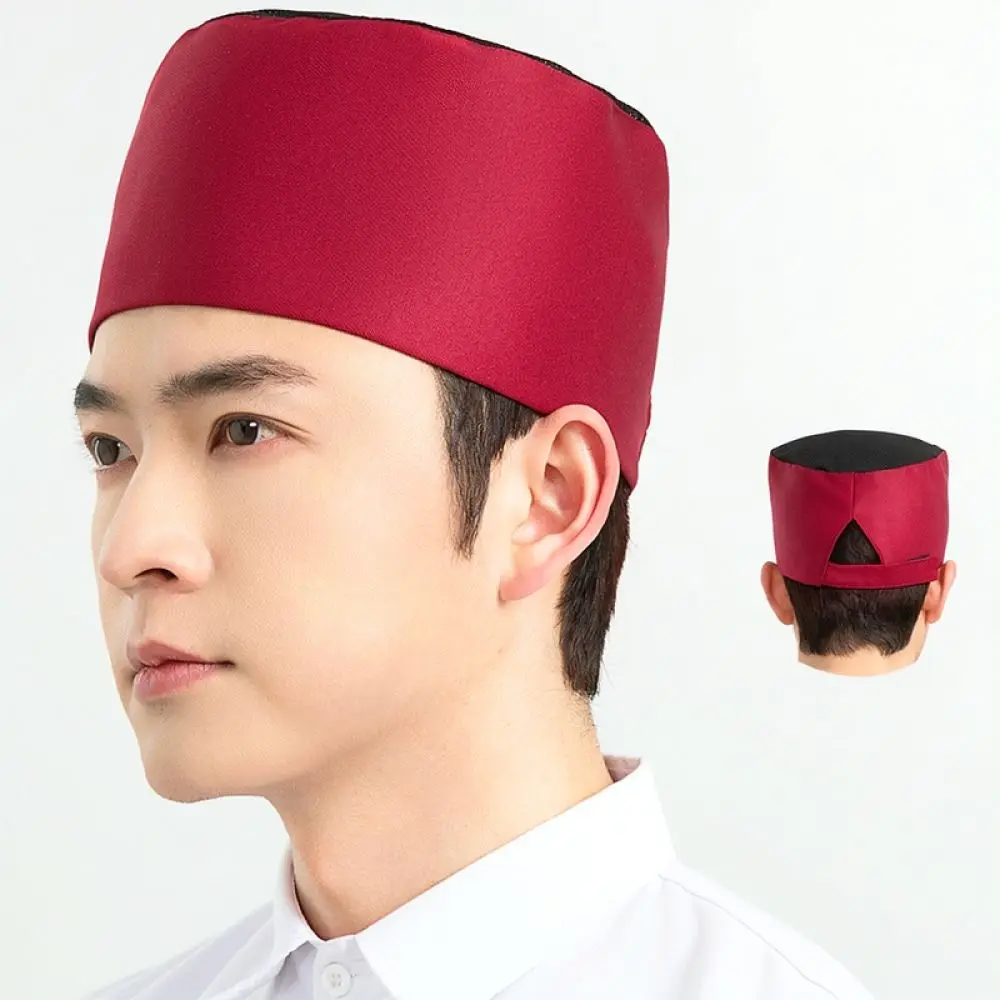 Professional Restaurant Staff Hat Durable Polyester Chef Cap Unisex Adjustable Kitchen Hat For Hotel Cafe Catering Service