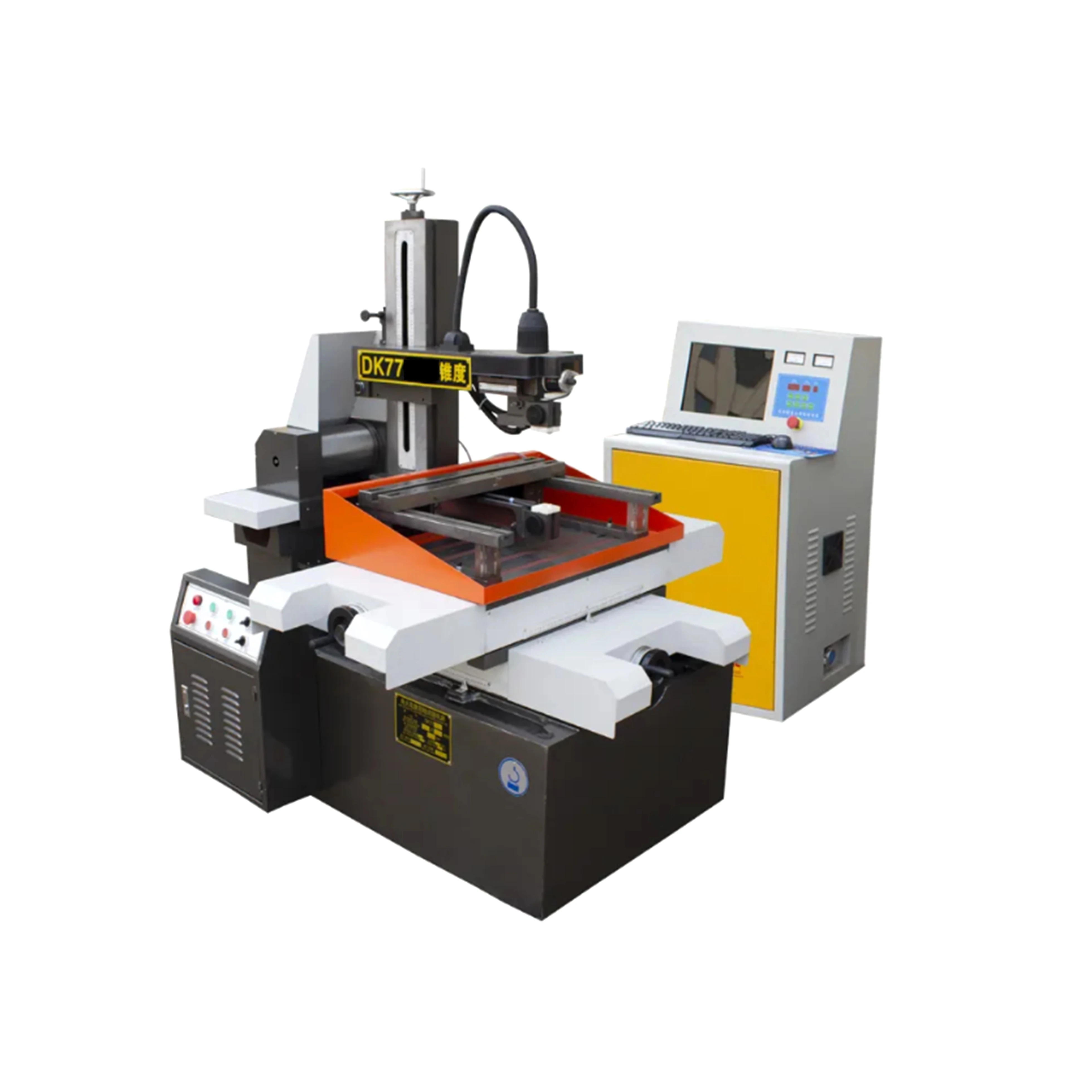 EDM CNC آلة قطع الأسلاك DK7735 740*470 مللي متر طاولة العمل حجم 350*450 مللي متر السكتة الدماغية محرك متدرج