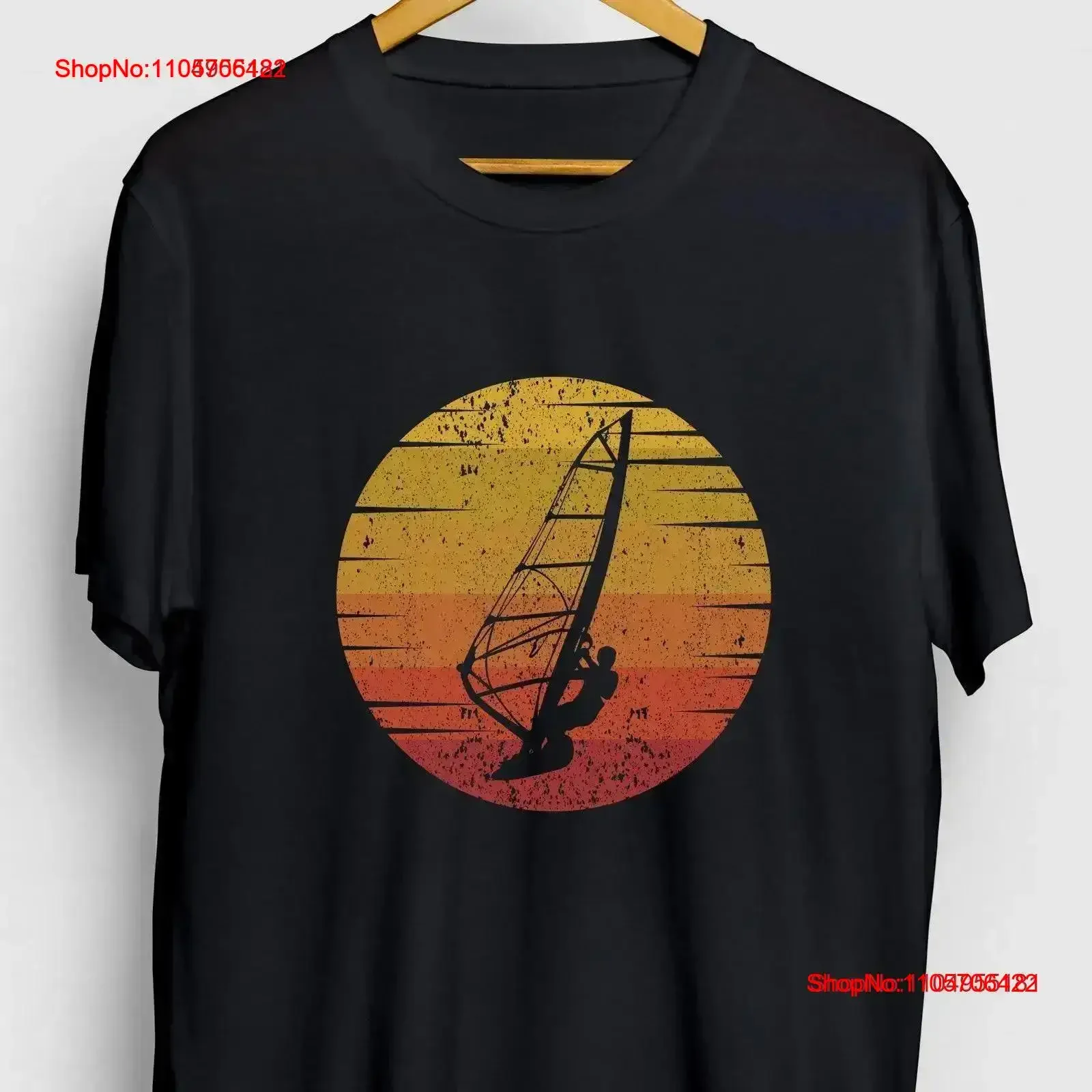 Windsurfing Retro Sunset Windsurf Funny Kitesurf T Shirt tee Youth vintage Washed Stretched Breathable fashion Soft vintage