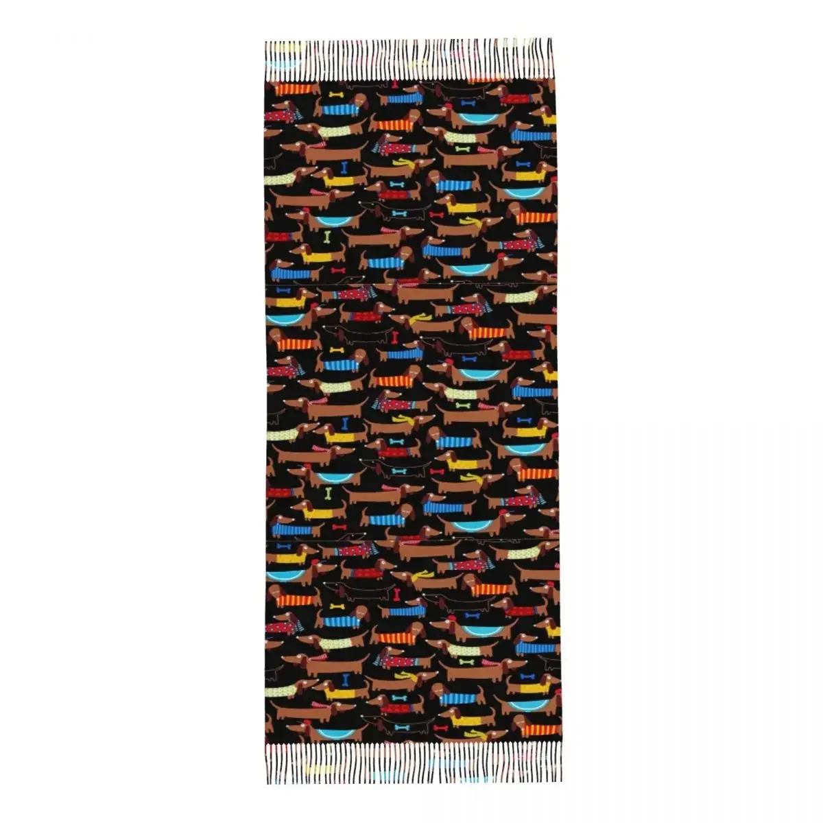 إمرأة شرابة وشاح ريترو الكلب الألماني كبير شتاء دافئ شال ويلتف الحيوان الكرتون الهدايا الباشمينا الأوشحة