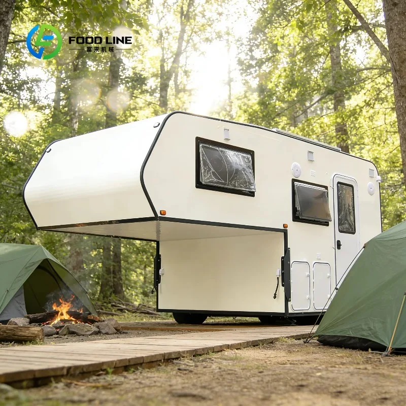 4x4 Expedition Off-Road middle Truck Bed Hot Sale Fiberglass Camping RV Pickup Truck Camper for Travel Customized